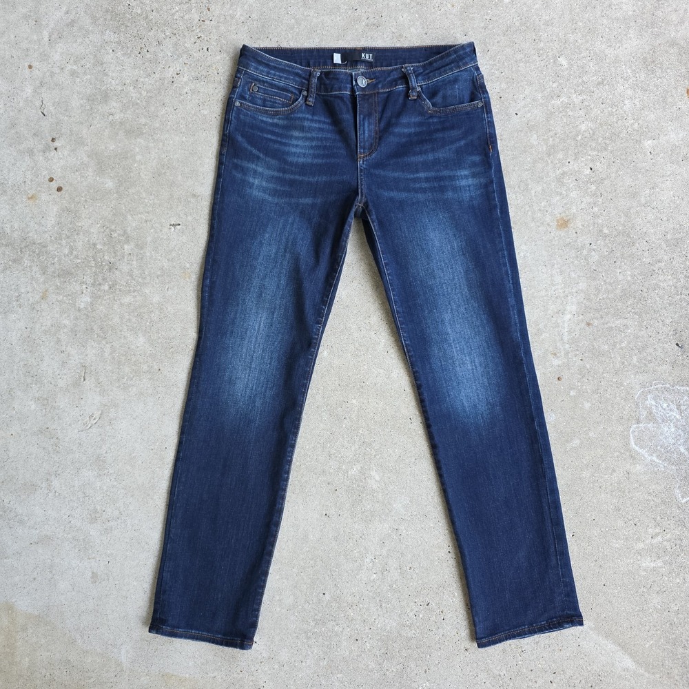Kut From The Kloth Jeans Size 8 Dark Blue Catherine Boyfriend Stretch Preppy